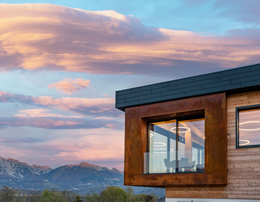 Oxydecor Rust corten effect coating. La Giasena, Bridge in the Alps (Italy)