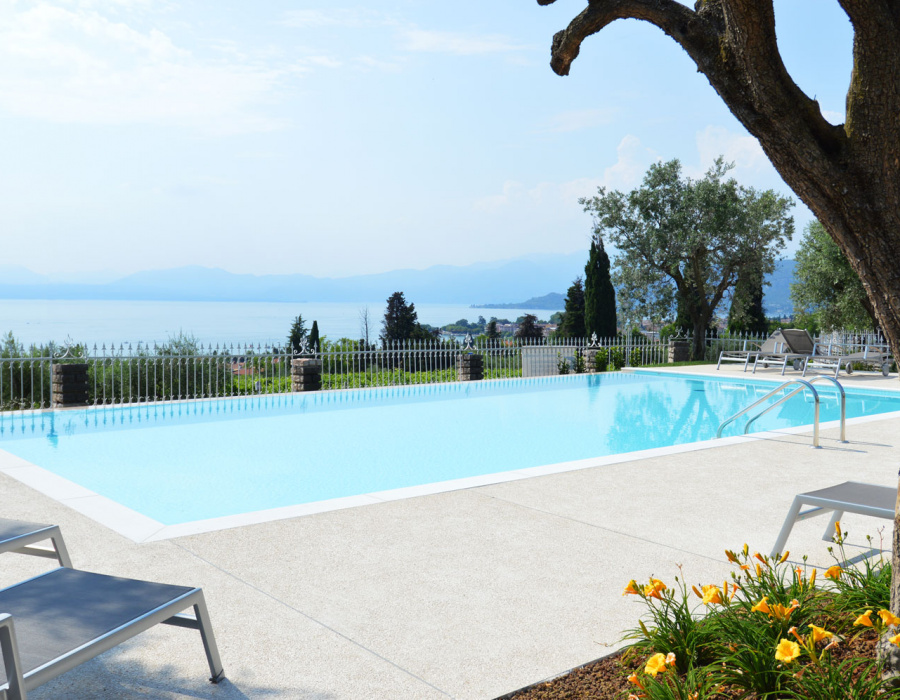 ItalianTerrazzo®, exposed aggregate floor, dune finish. Private residence, Bardolino, Italy